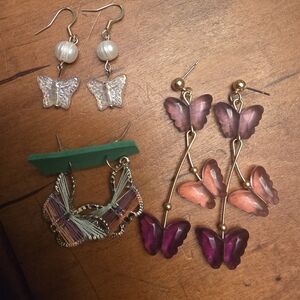 Butterfly Costume Jewelry Lot Of Beaded Butterflies Vintage Retro Vibes